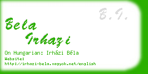 bela irhazi business card